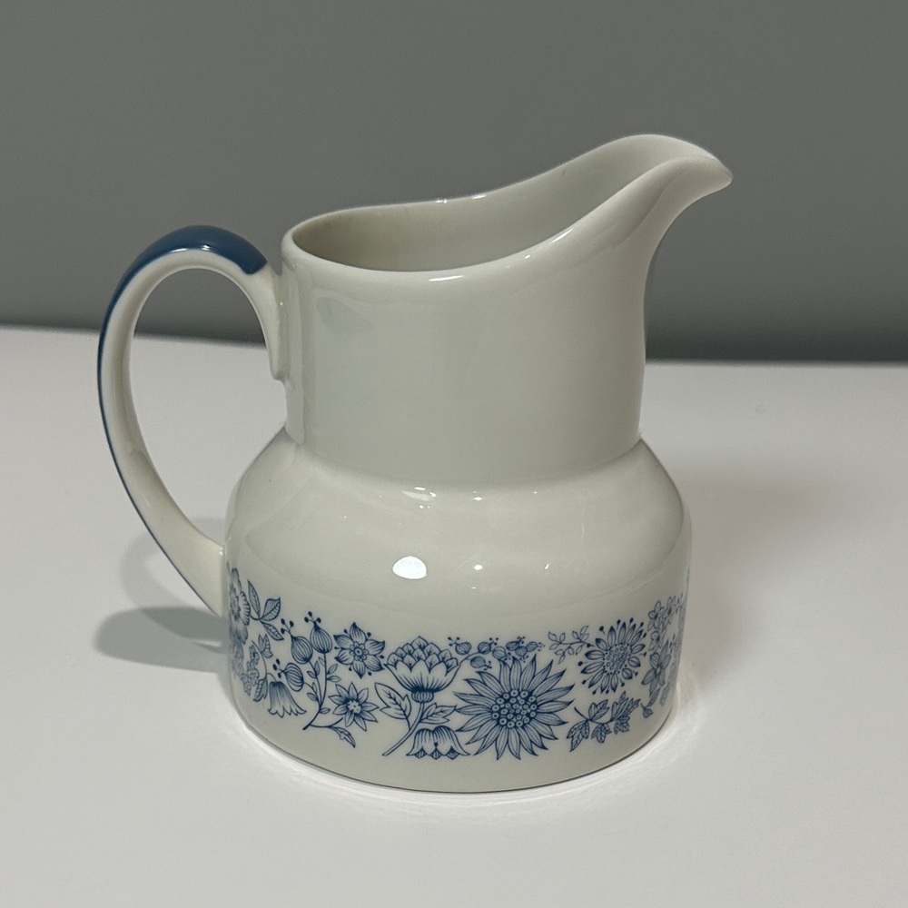Royal Doulton Cranbourne Blue White Creamer Milk Jug Floral TC 1032